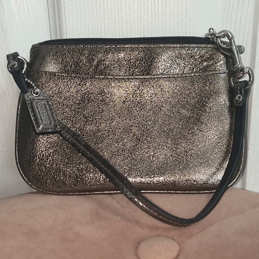 Coach Metallic Wristlet